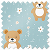 Teddy Trails, Baby Blue - Roller Blind